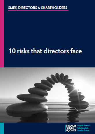 Cover of 10 risks that directors face tip booklet