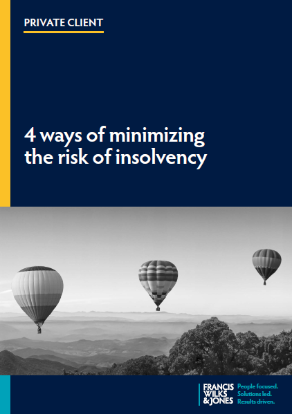 Cover of 4 ways of minimising the risk of insolvency tip booklet