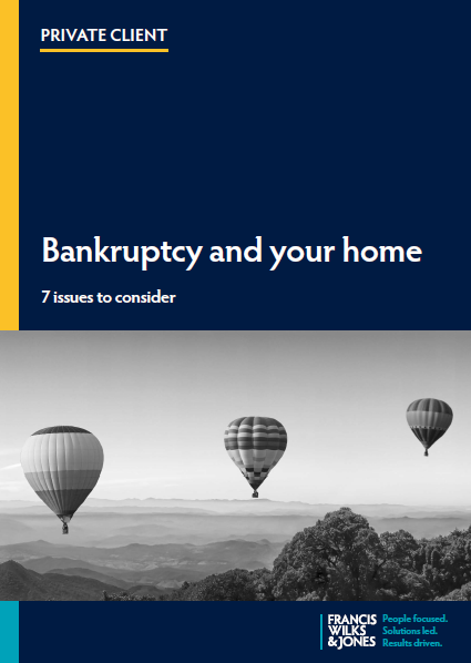 Cover of Bankruptcy and your home tip booklet