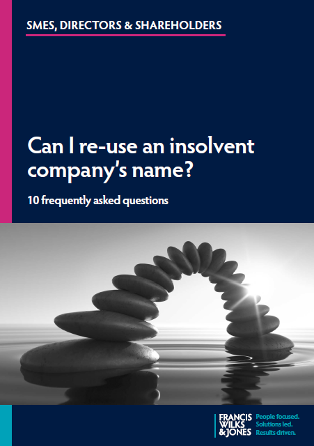 Cover of Can I re-use an insolvent company’s name tip booklet