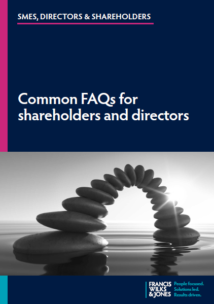 Cover of Common FAQs for shareholders and directors tip booklet
