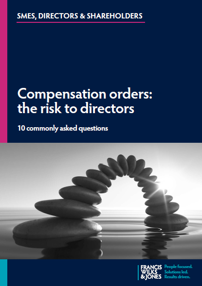Cover of Compensation orders the risk to directors tip booklet