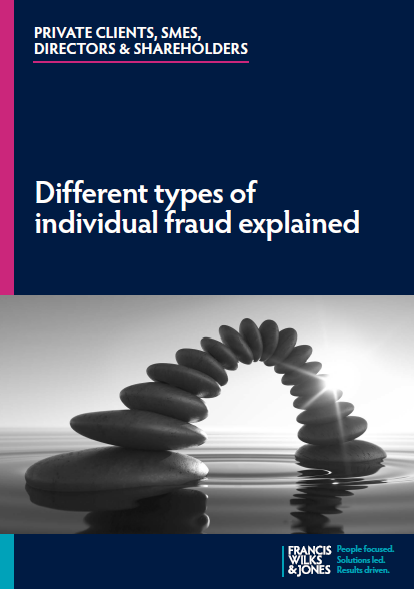 Cover of Different types of individual fraud explained tip booklet
