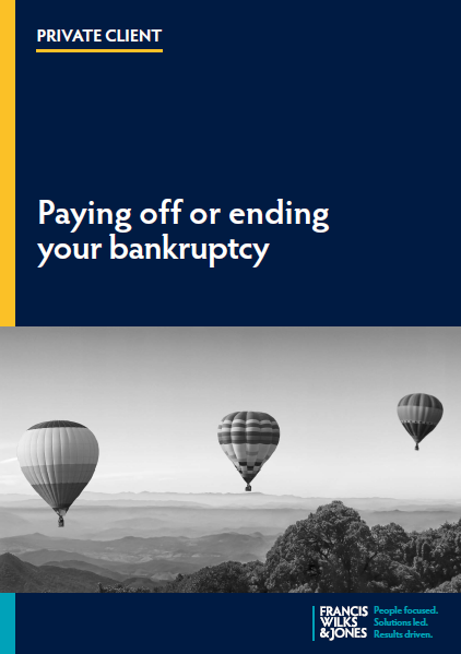 Cover of Paying off or ending your bankruptcy tip booklet