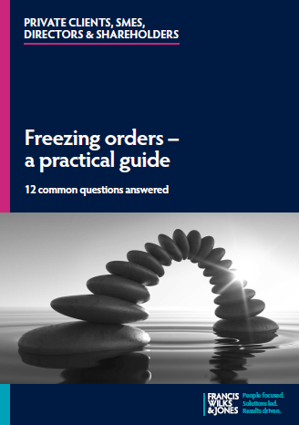 Cover of freezing orders - a practical guide tip booklet